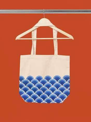 Eco-Friendly Tote Bag for Women with Zip for College & Office - Waves
