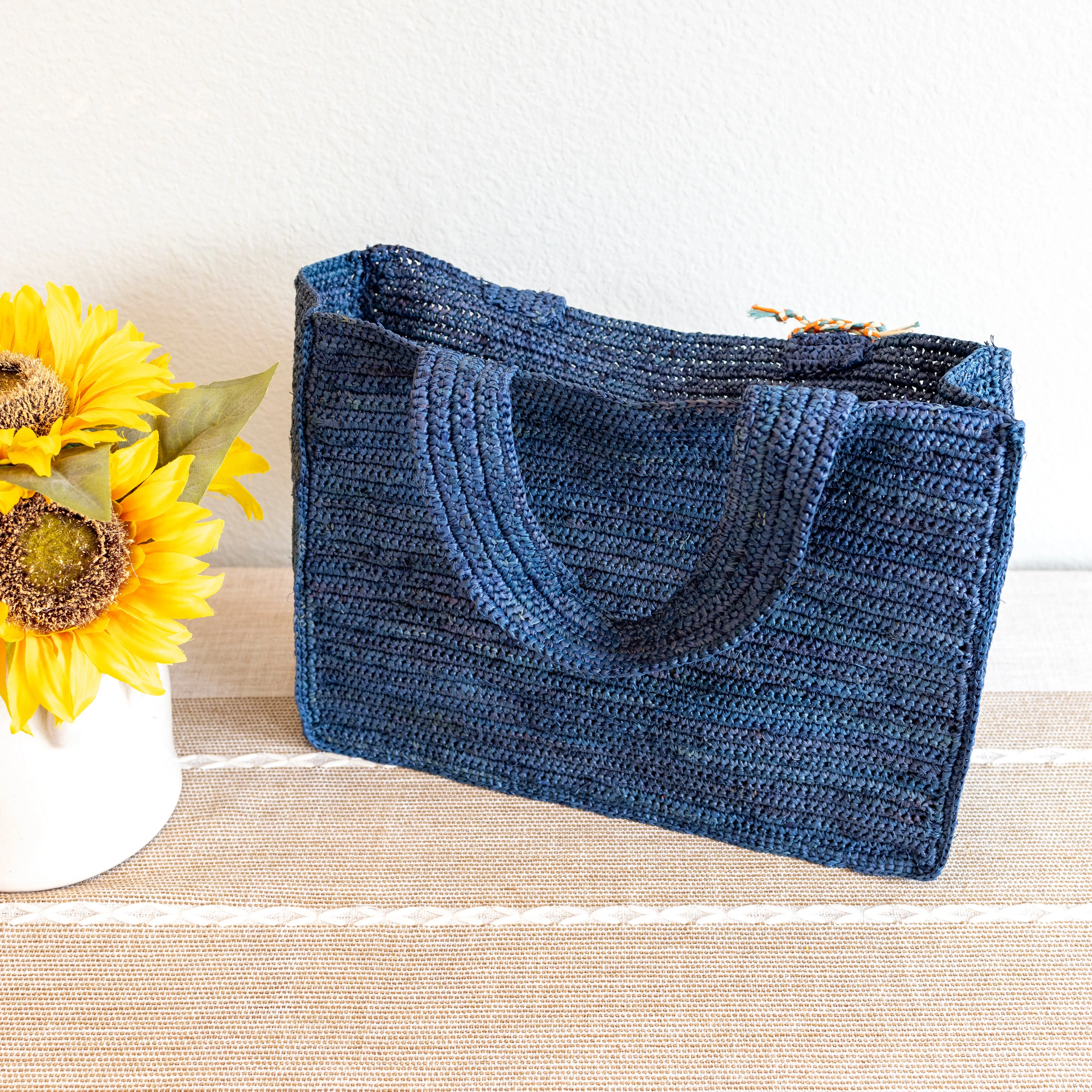 Elena Handbags Everyday Small Raffia Straw Handbag