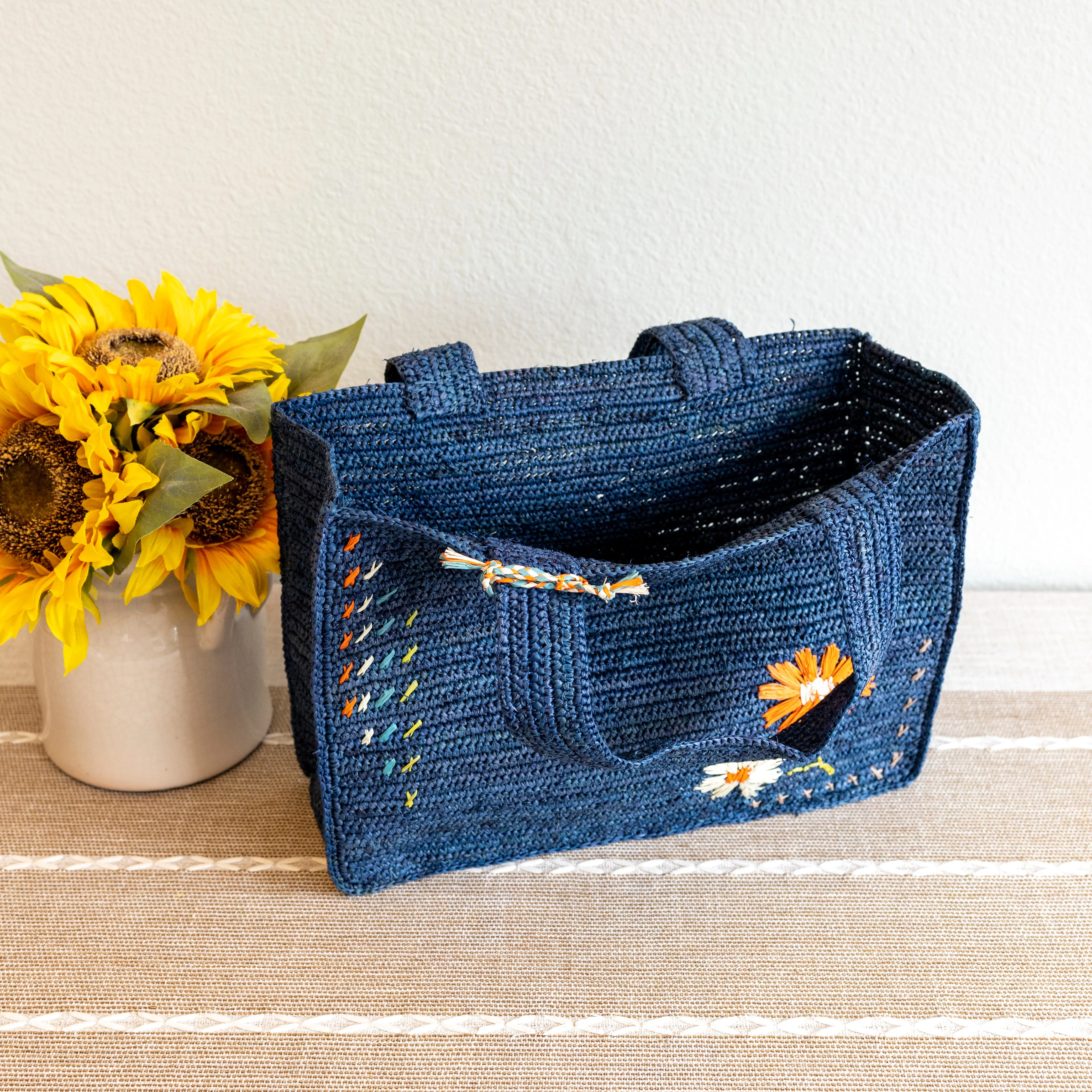Elena Handbags Everyday Small Raffia Straw Handbag