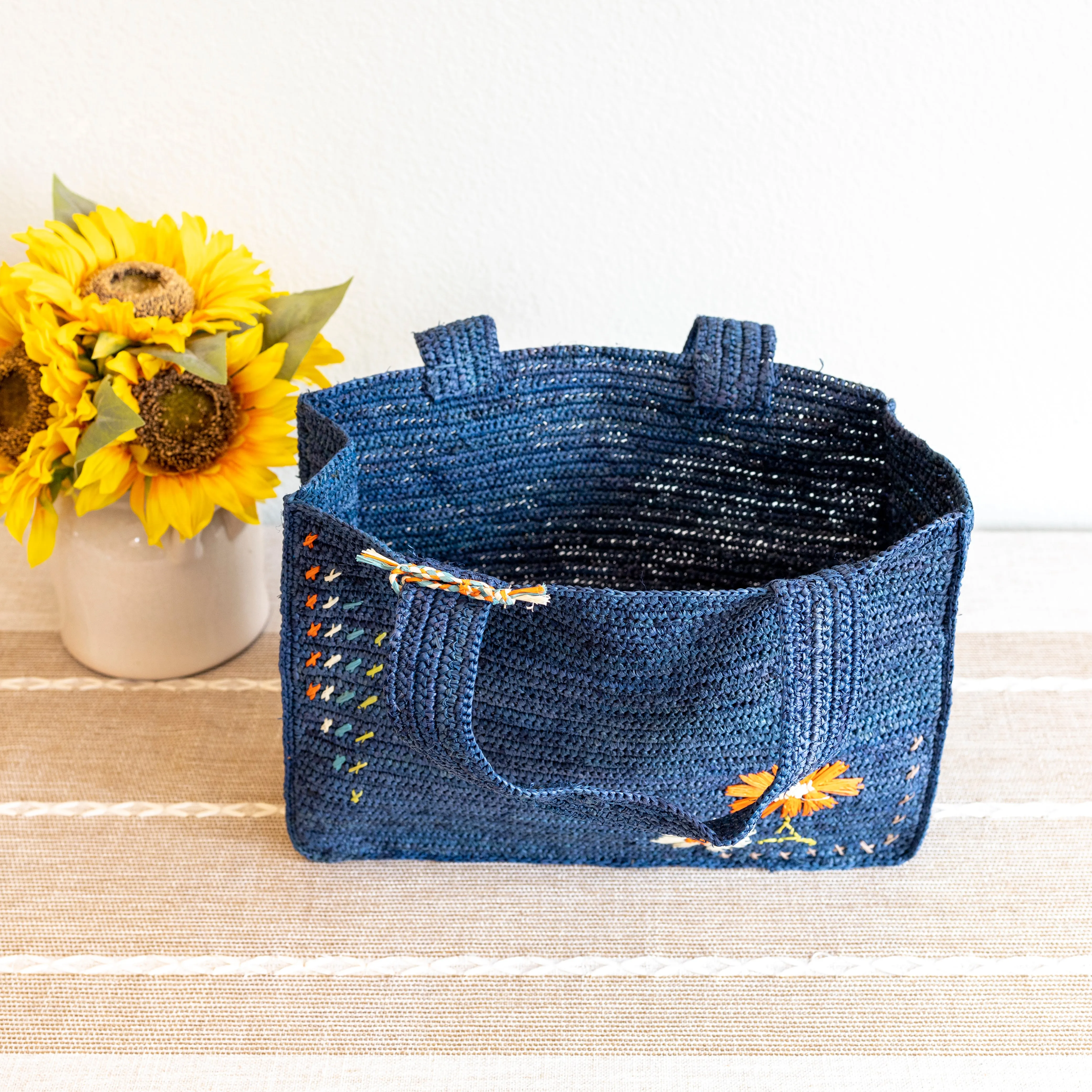 Elena Handbags Everyday Small Raffia Straw Handbag
