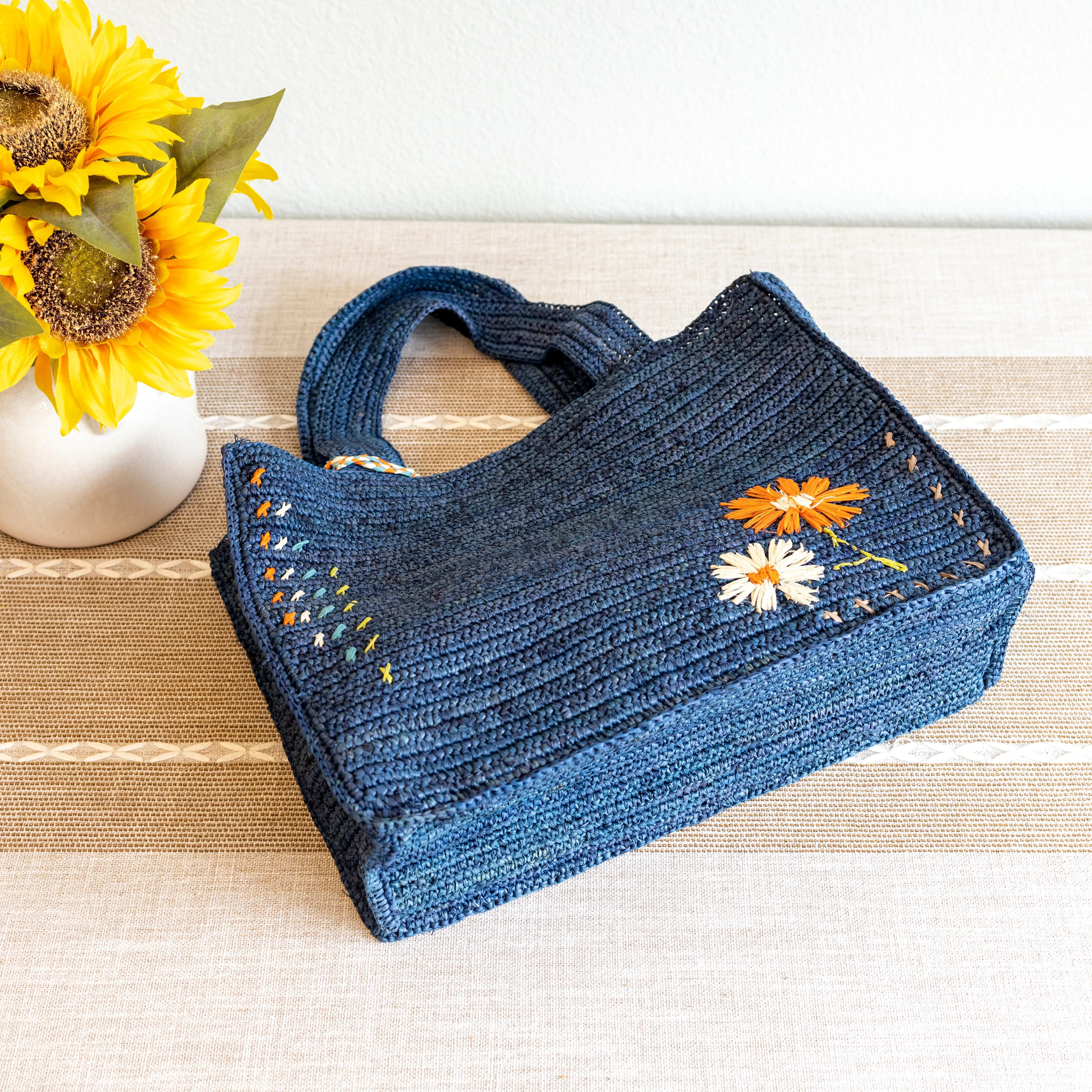 Elena Handbags Everyday Small Raffia Straw Handbag