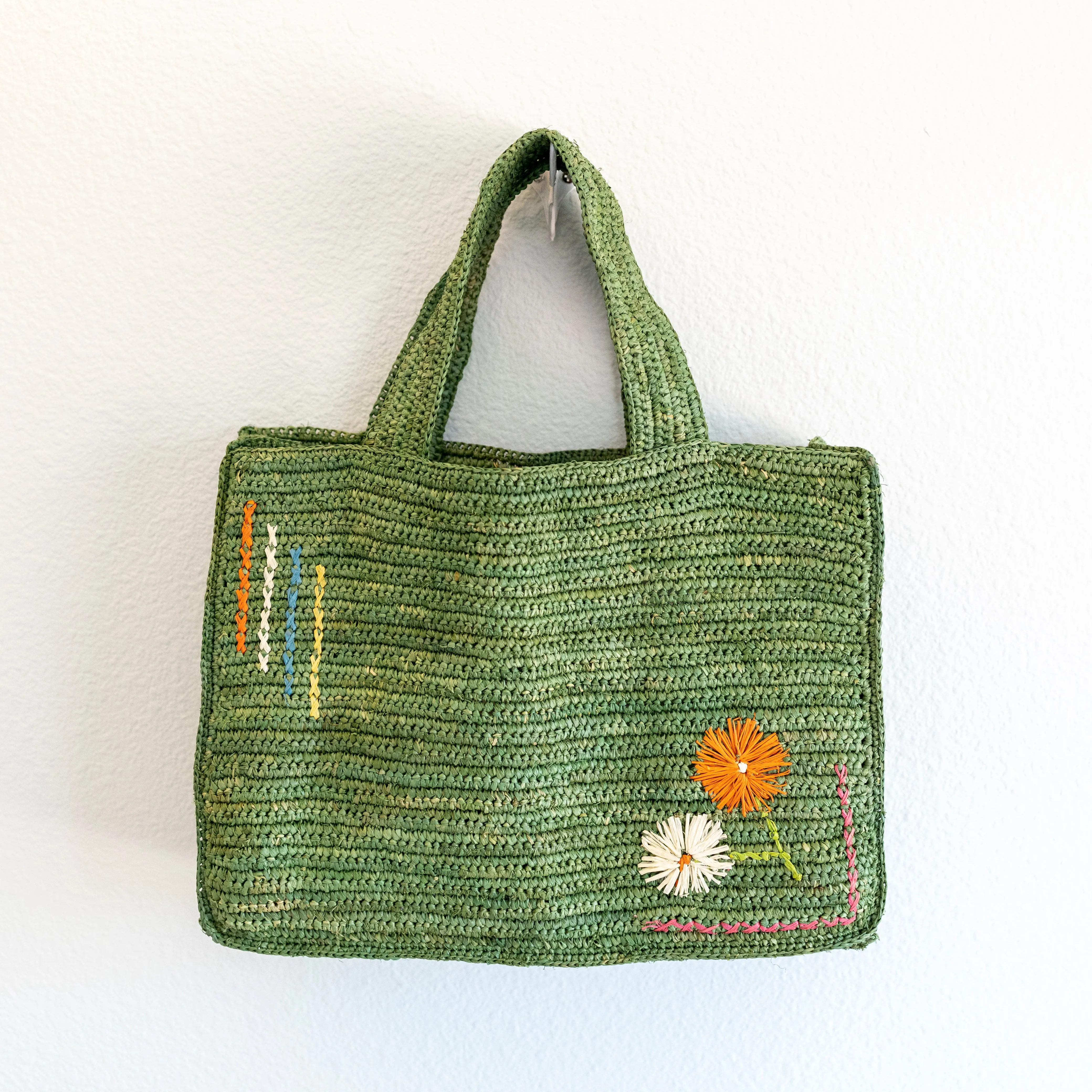 Elena Handbags Everyday Small Raffia Straw Handbag