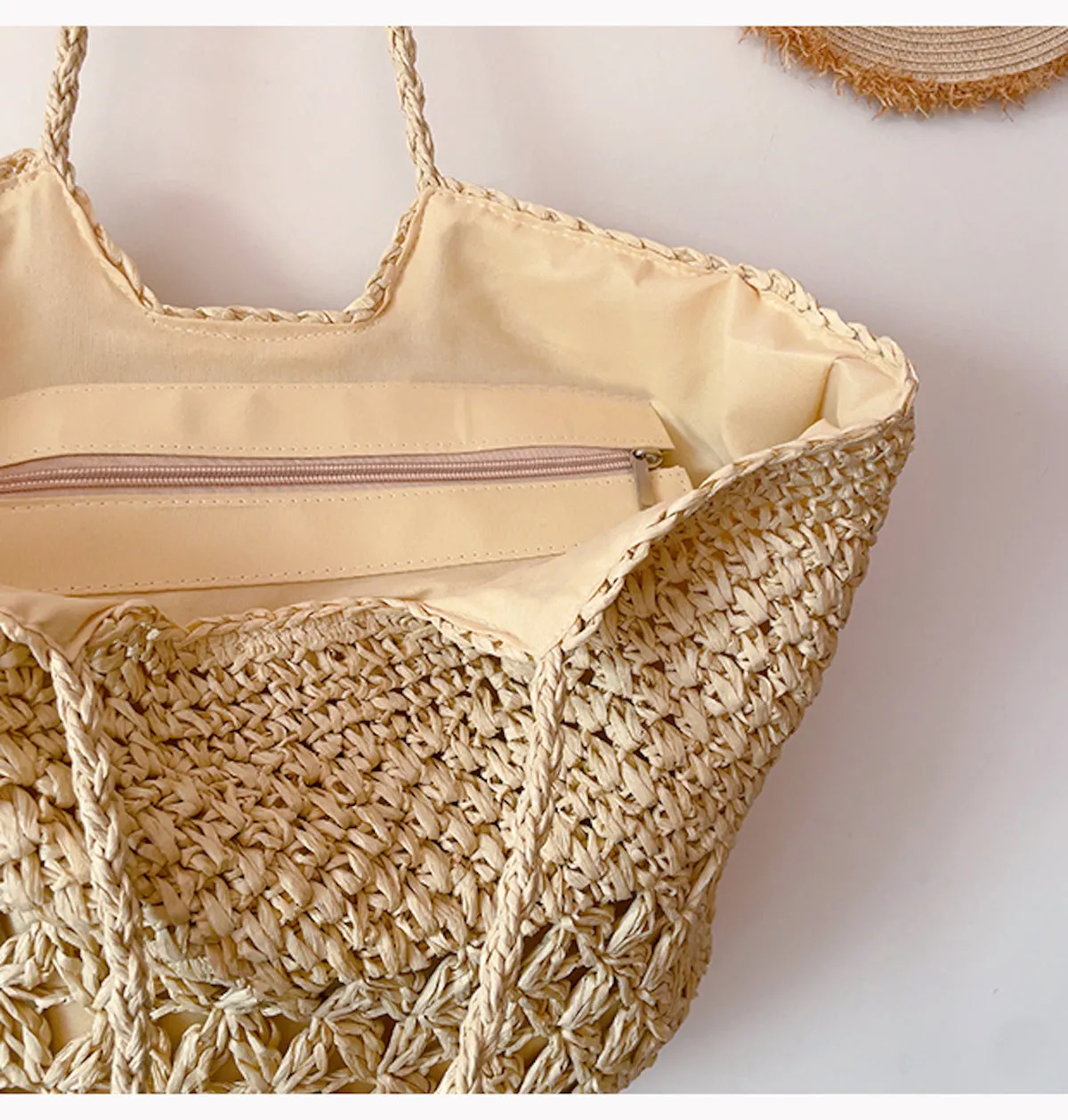 Elena Handbags Large Straw Woven Fashion Tote Bag