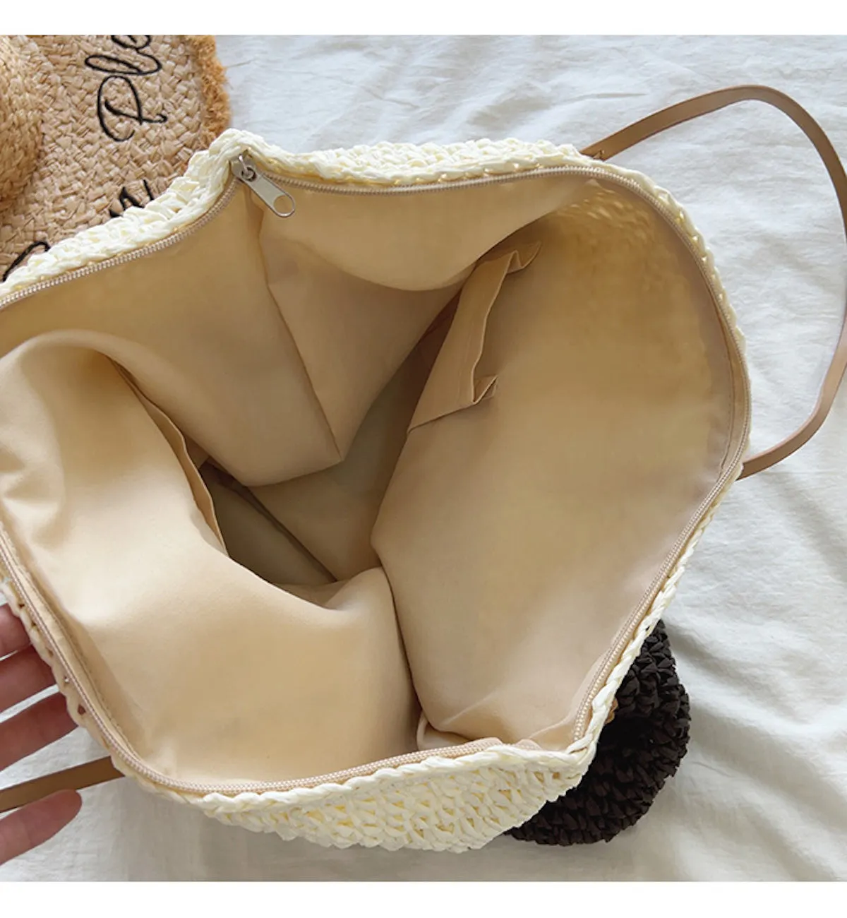 Elena Handbags Large Straw Woven Summer Tote