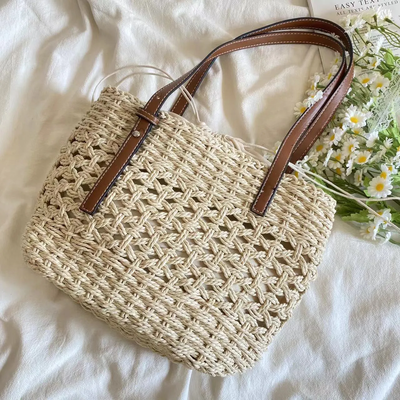 Elena Handbags Straw Market Tote Bag