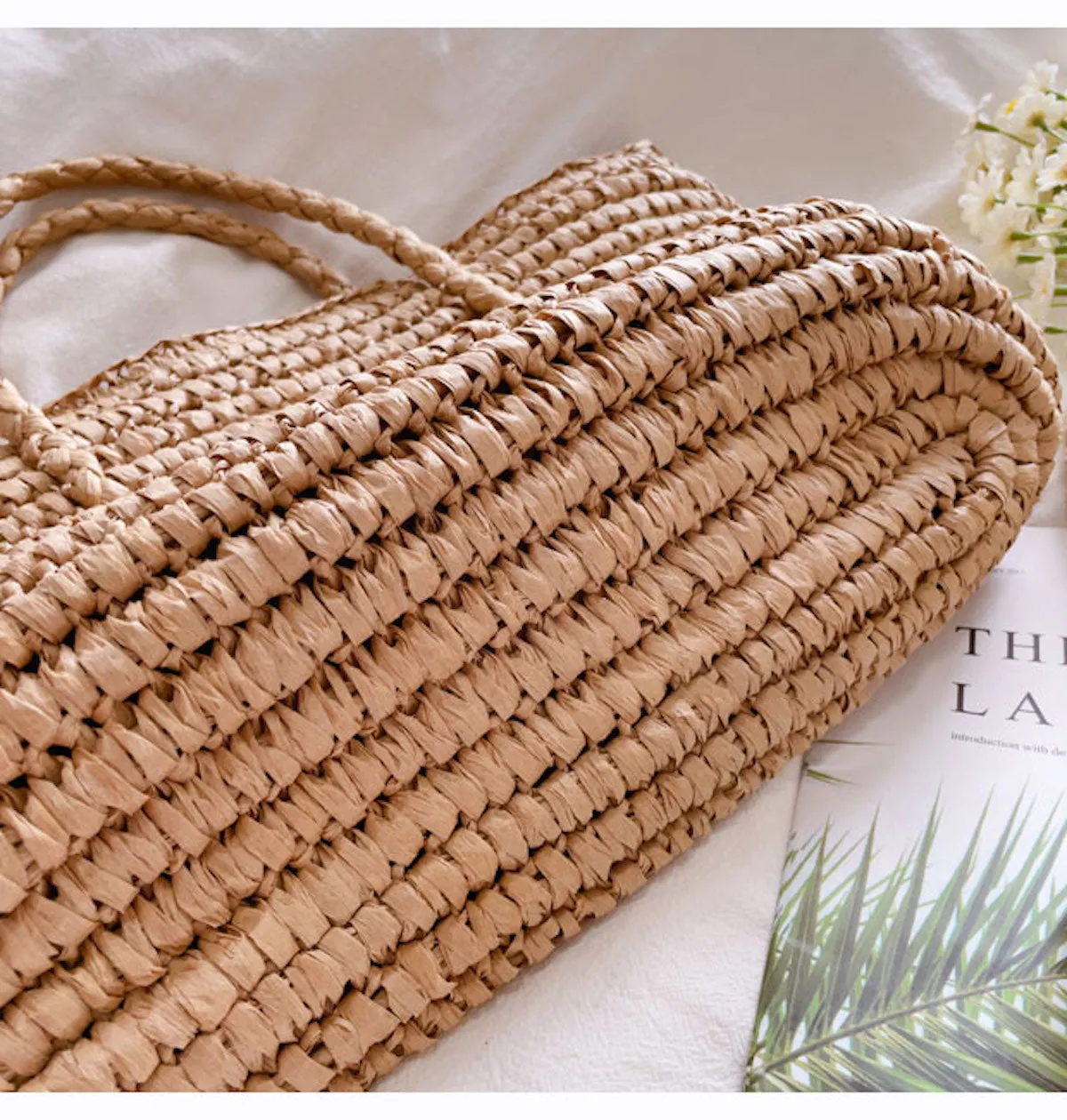 Elena Handbags Straw Woven Summer Beach Bag