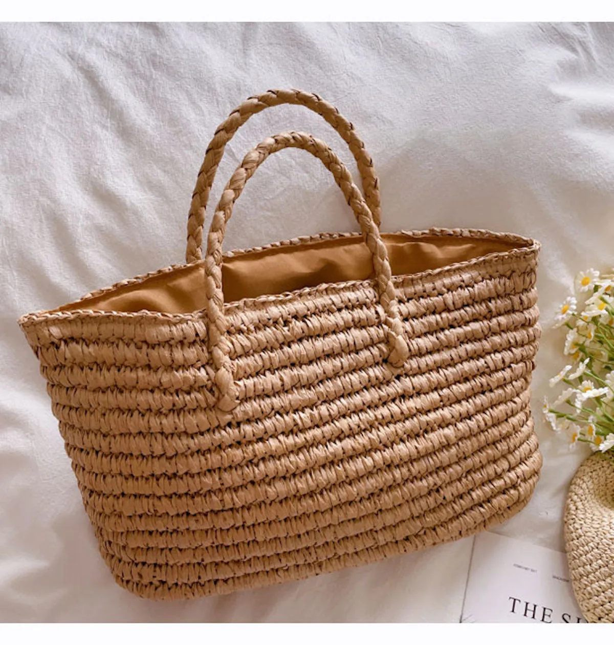 Elena Handbags Straw Woven Summer Beach Bag