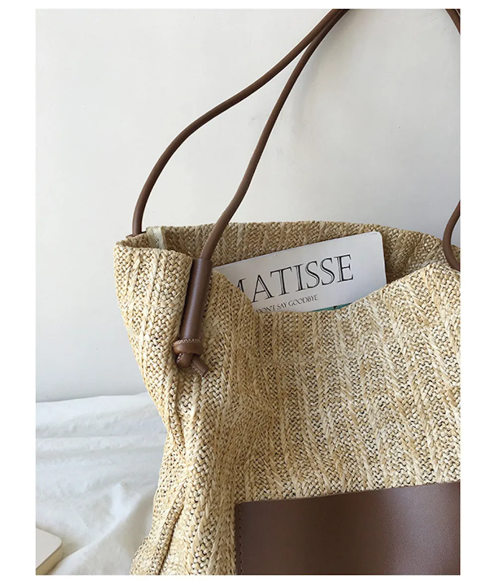 Elena Handbags Straw Woven Tote Bag