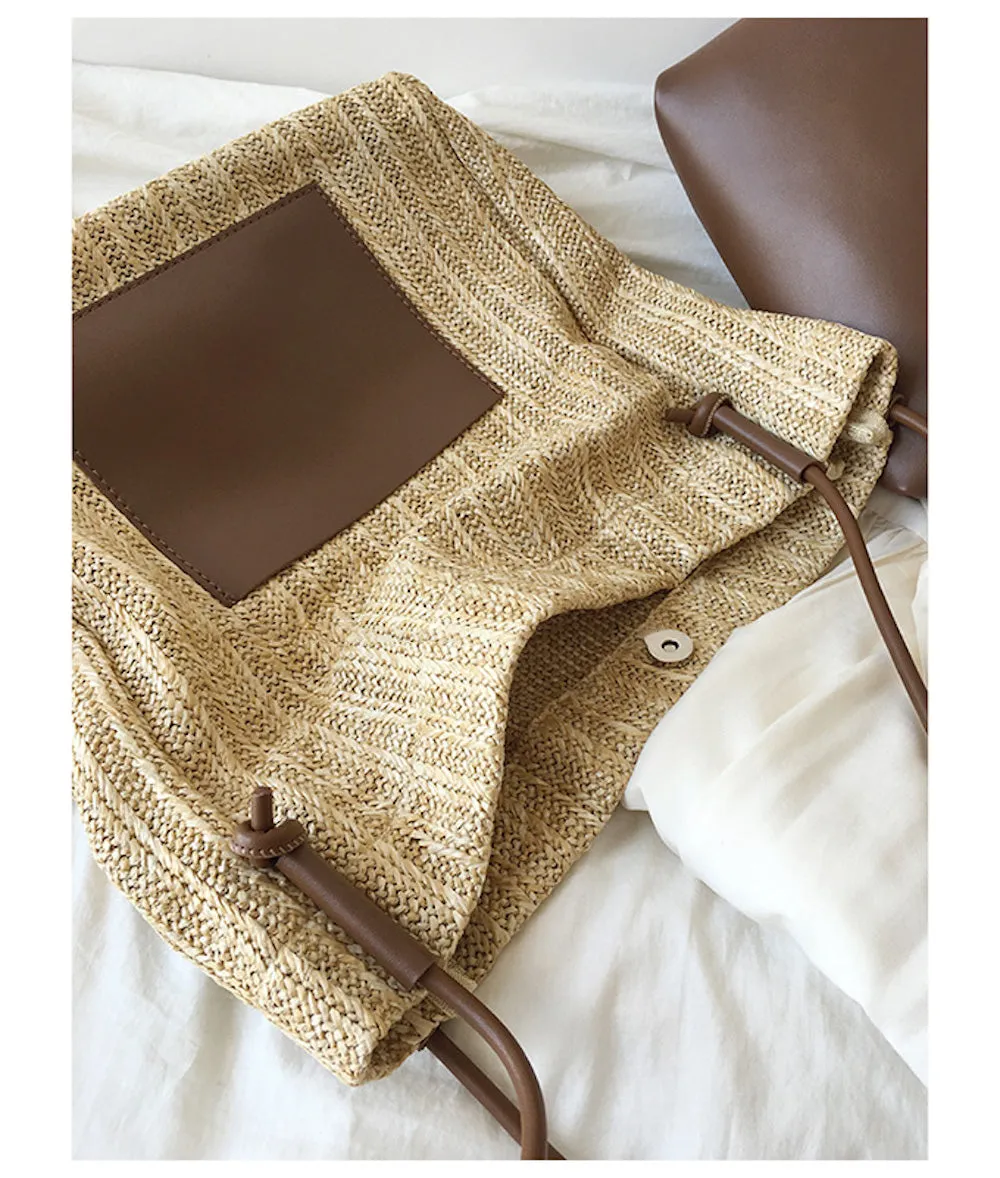 Elena Handbags Straw Woven Tote Bag