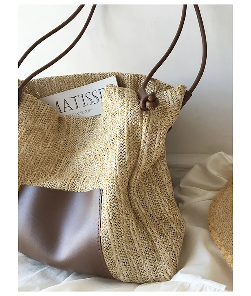 Elena Handbags Straw Woven Tote Bag