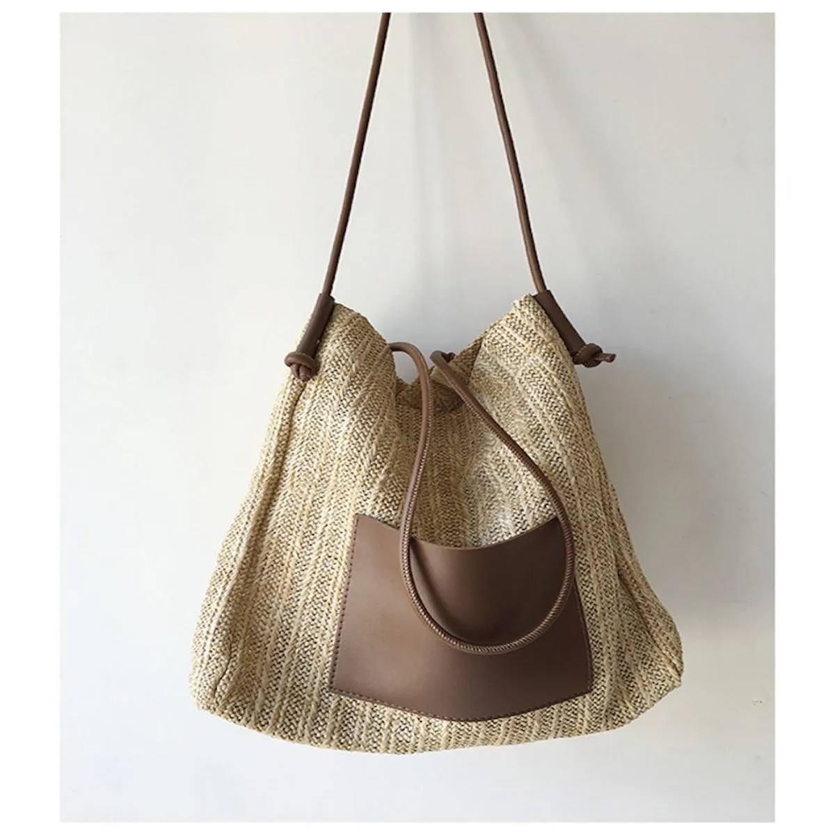 Elena Handbags Straw Woven Tote Bag