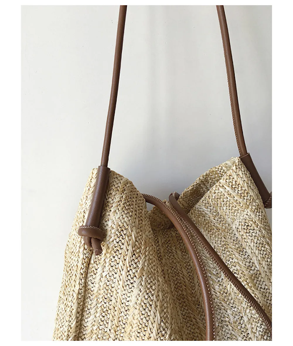 Elena Handbags Straw Woven Tote Bag