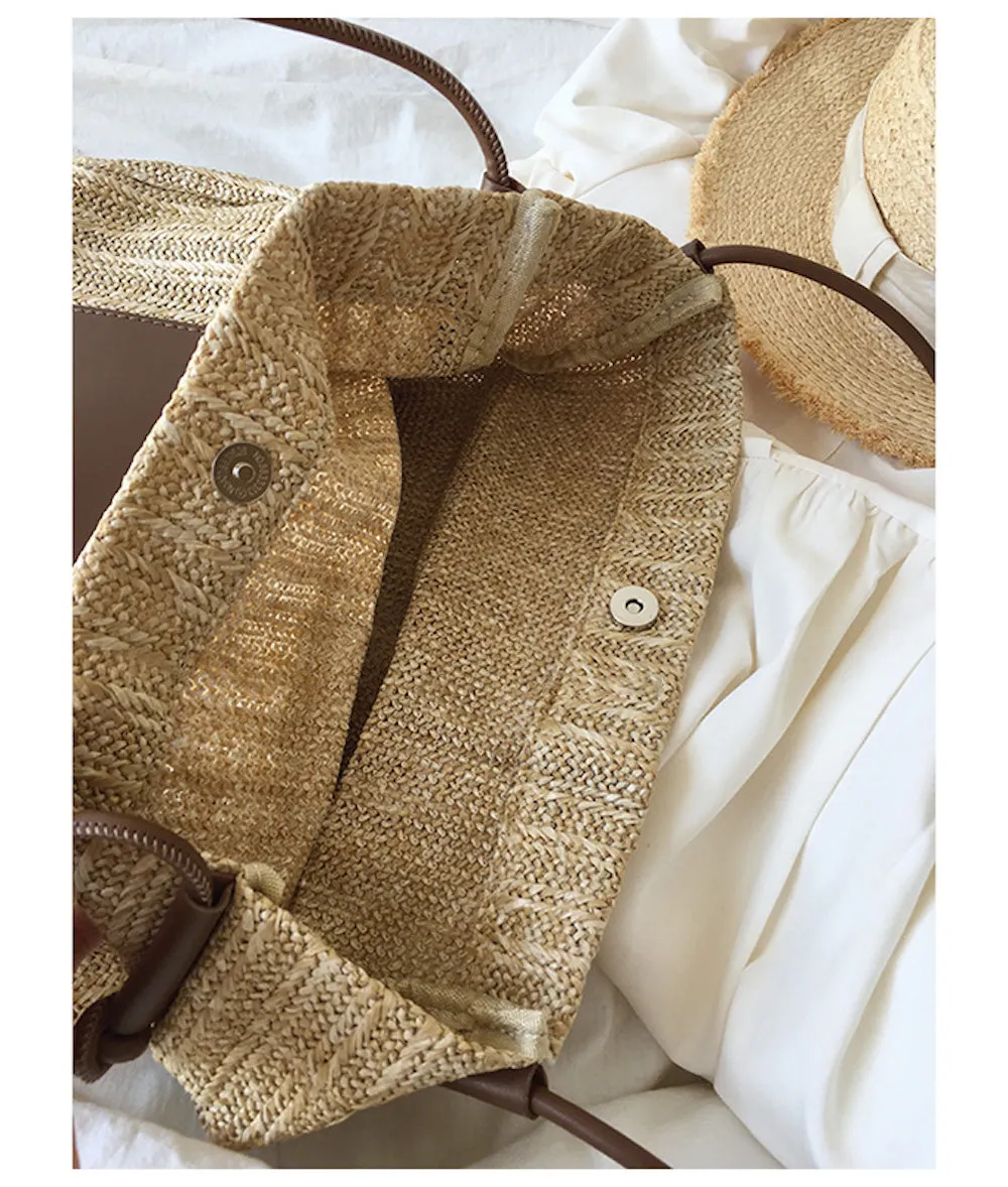 Elena Handbags Straw Woven Tote Bag