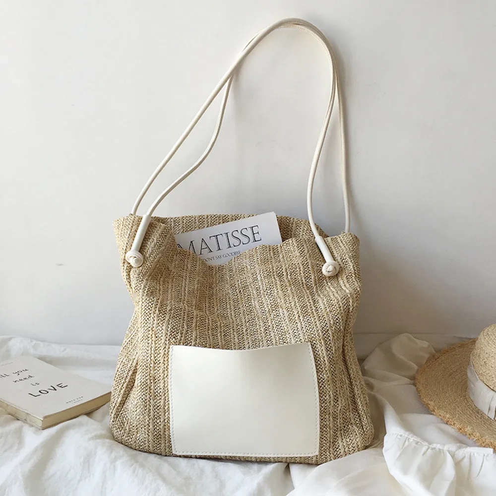 Elena Handbags Straw Woven Tote Bag