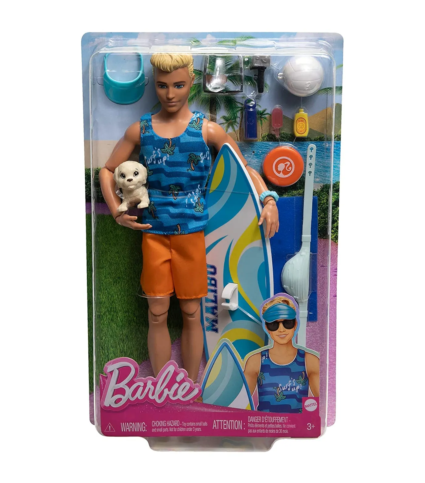 Fab Ken Beach Doll with Surfboard