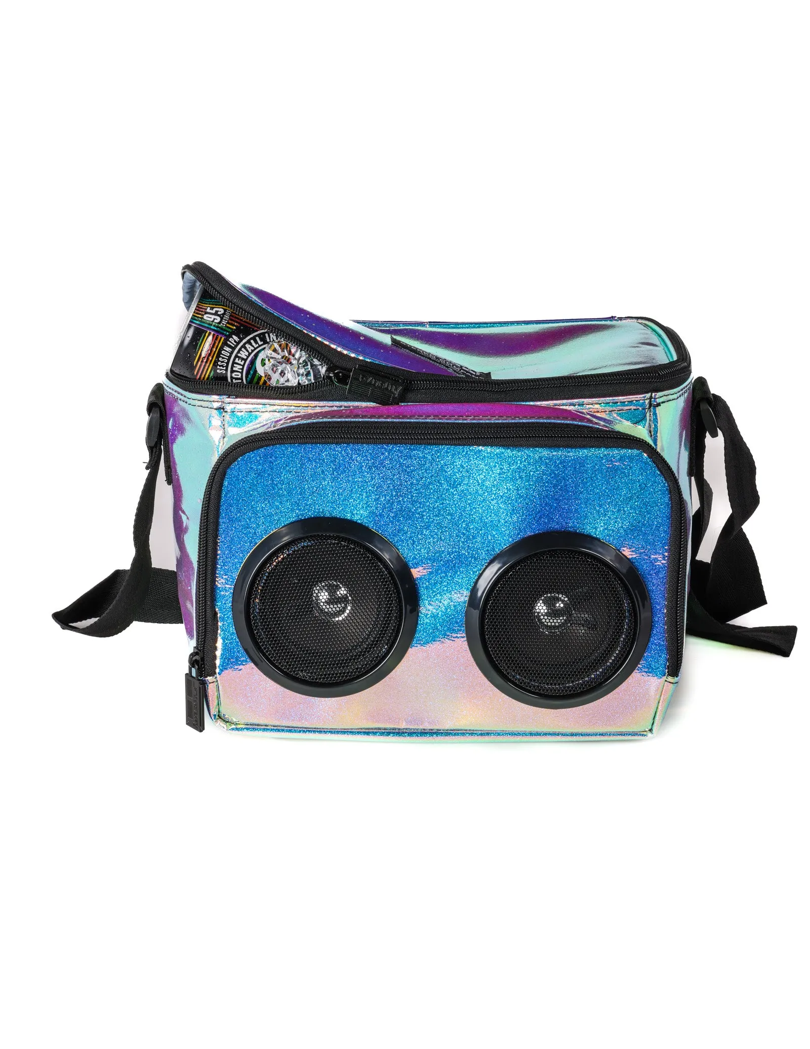 FI-HI Cooler | Bluetooth Speakers | 12-Can |Glitterati Purple