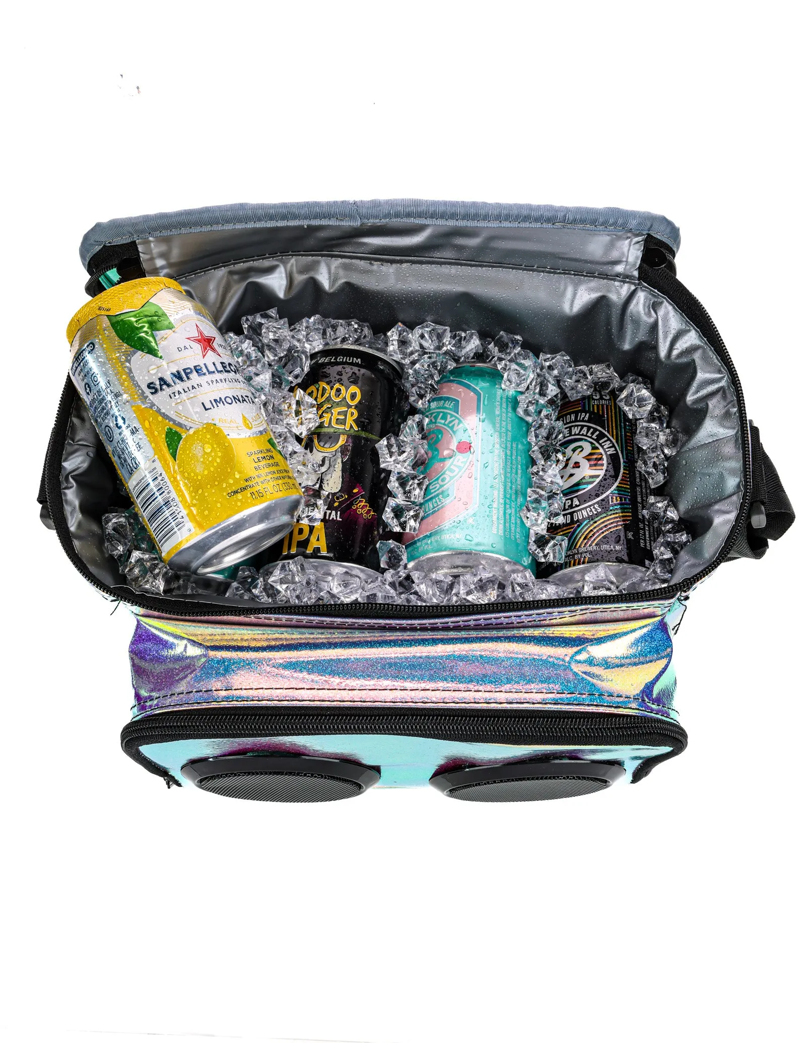 FI-HI Cooler | Bluetooth Speakers | 12-Can |Glitterati Purple