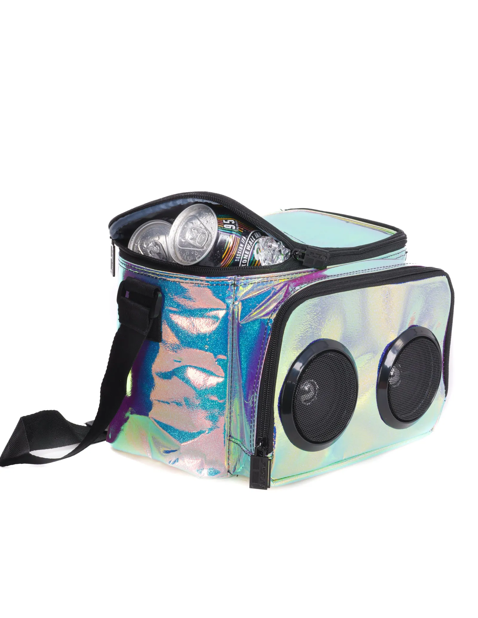 FI-HI Cooler | Bluetooth Speakers | 12-Can |Glitterati Purple