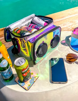 FI-HI Cooler | Bluetooth Speakers | 12-Can |Glitterati Purple