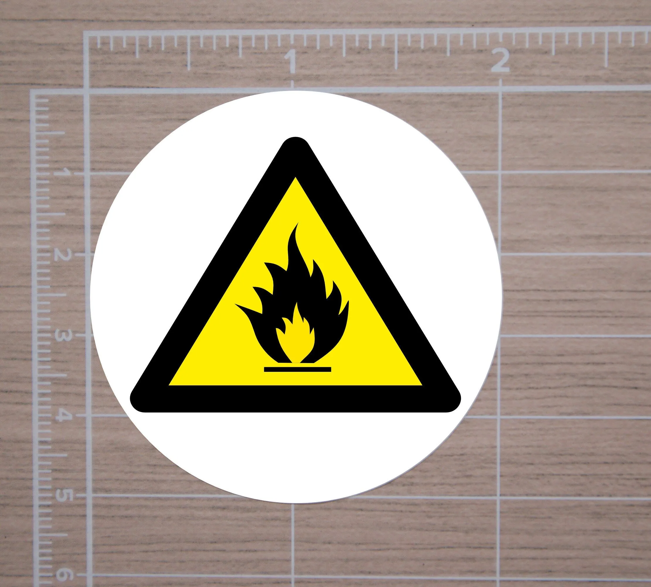 Flammable Warning Label Round Stickers, Warning Seals, Warning Stickers,  2" Circle Stickers | Set of 12