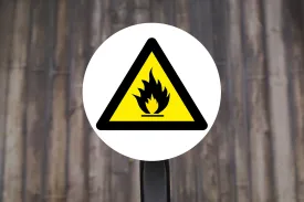 Flammable Warning Label Round Stickers, Warning Seals, Warning Stickers,  2" Circle Stickers | Set of 12