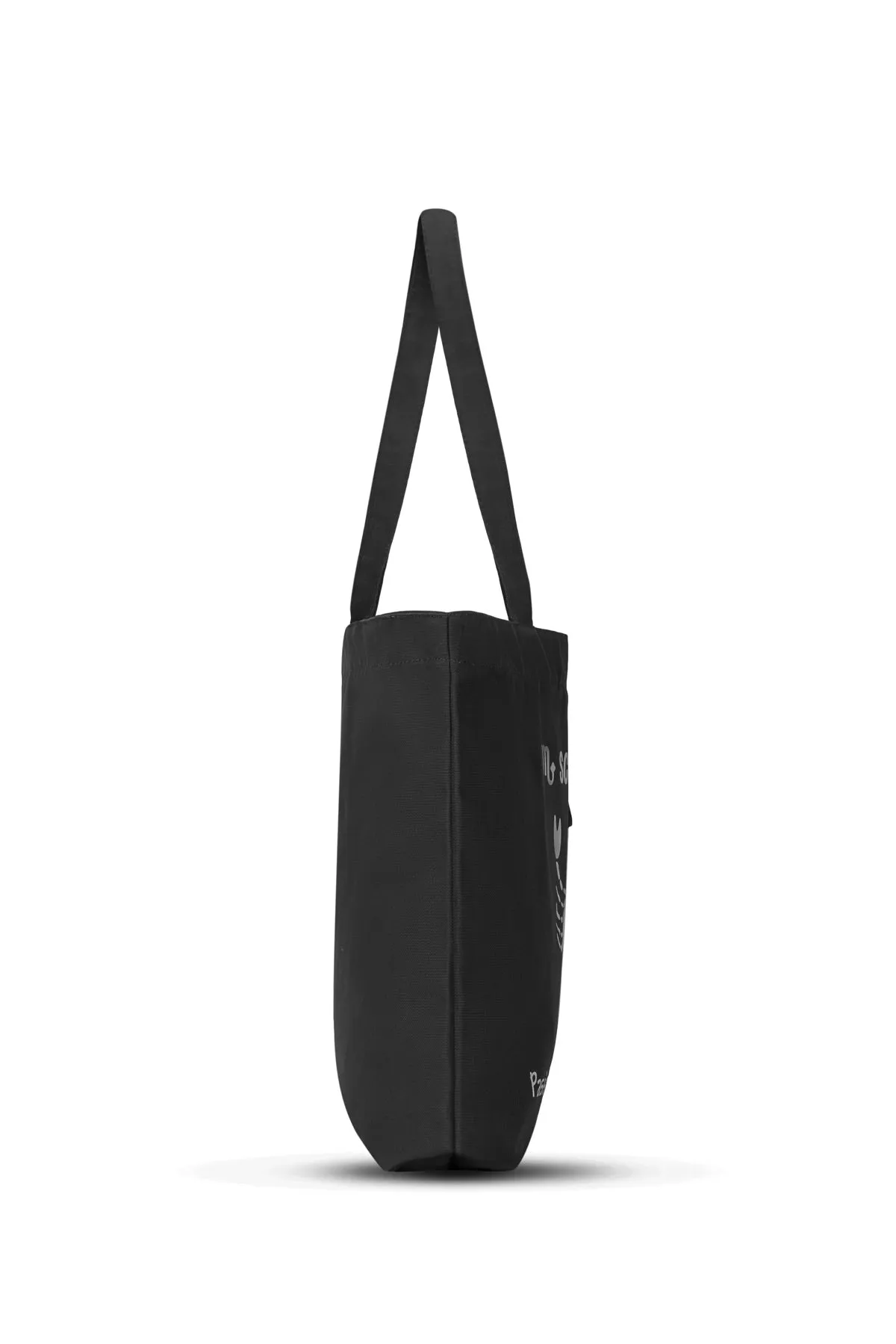 Free and Wild- Premium Cotton Canvas Tote Bag with Zip- Black