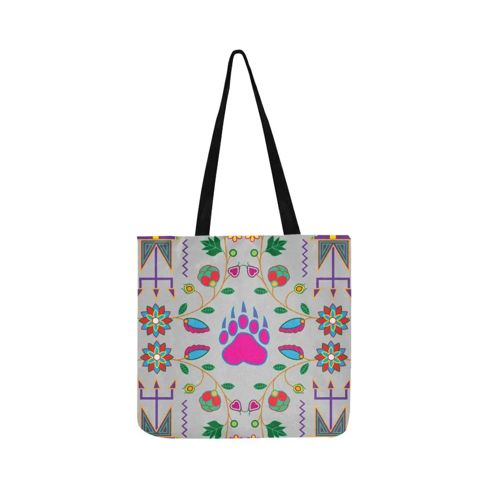 Geometric Floral Fall-Gray Reusable Shopping Bag (Two sides)