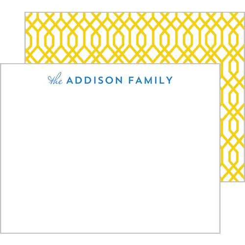 Geometric Trellis Personalized Flat Notecards - More Colors Wholesale