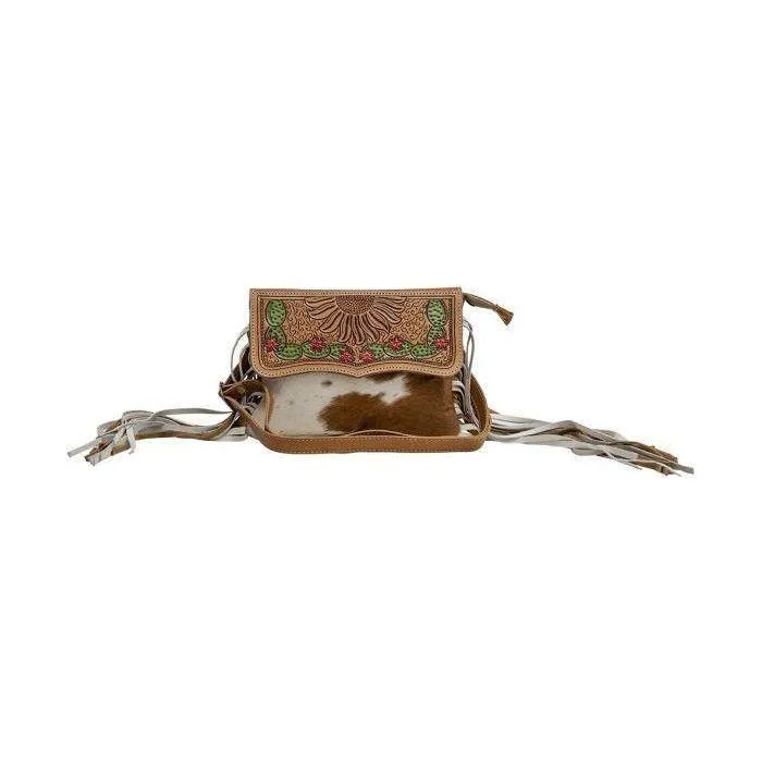Glossy Moss Hand-Tooled Bag