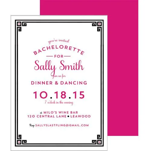 Greek Key Border Invitation - Black Wholesale