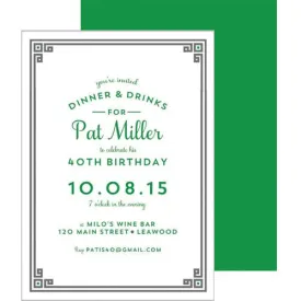 Greek Key Border Invitation - Grey Wholesale