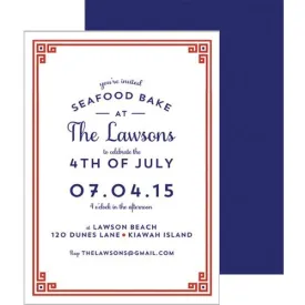 Greek Key Border Invitation - Red Wholesale