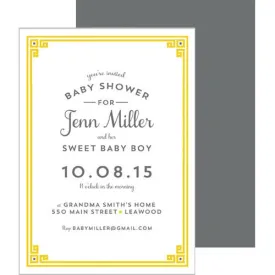 Greek Key Border Invitation - Yellow Wholesale