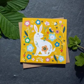 Greetings Card - Folk Art Rabbit