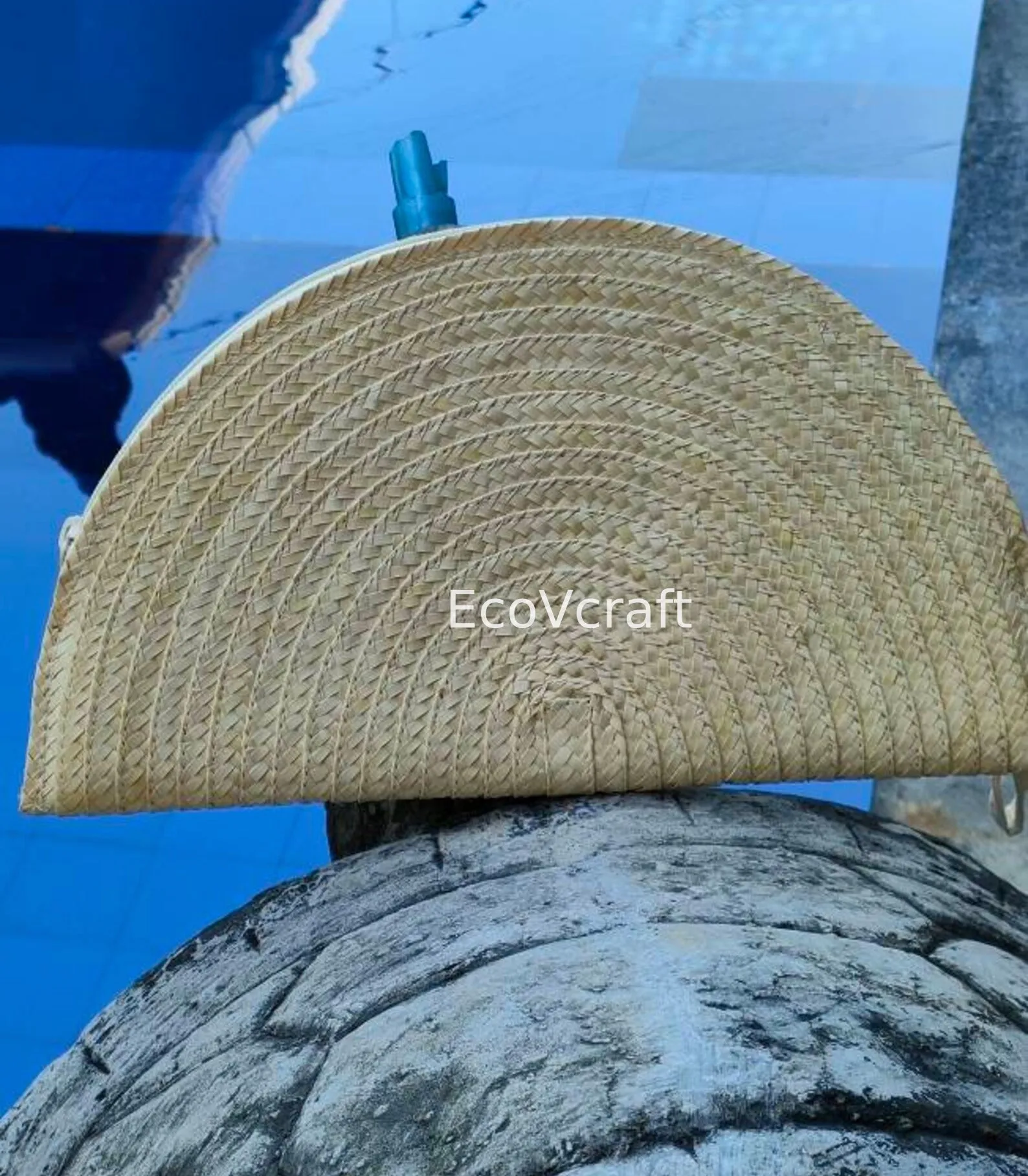 Half Moon Natural White Clutch Bag