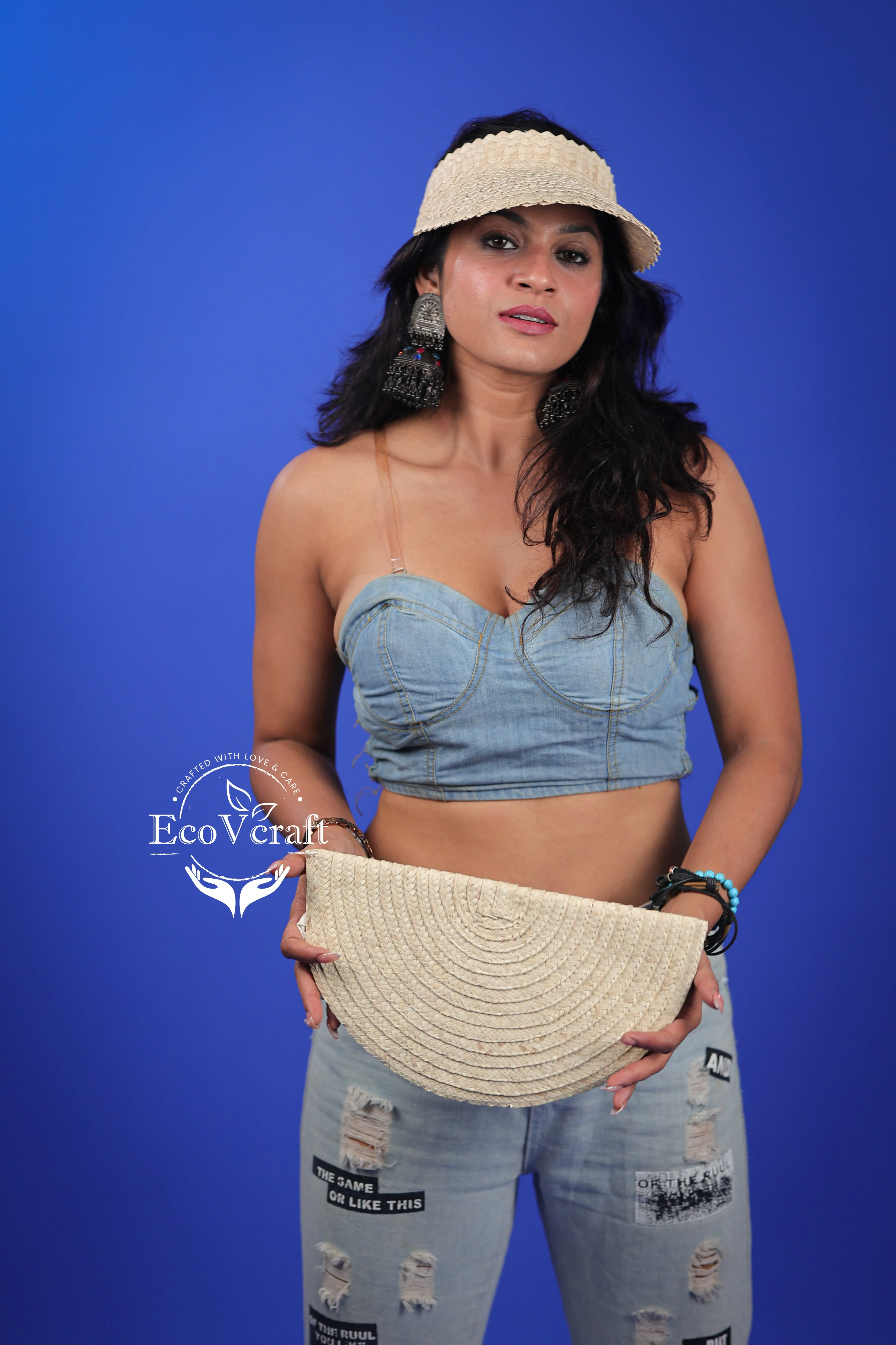 Half Moon Natural White Clutch Bag