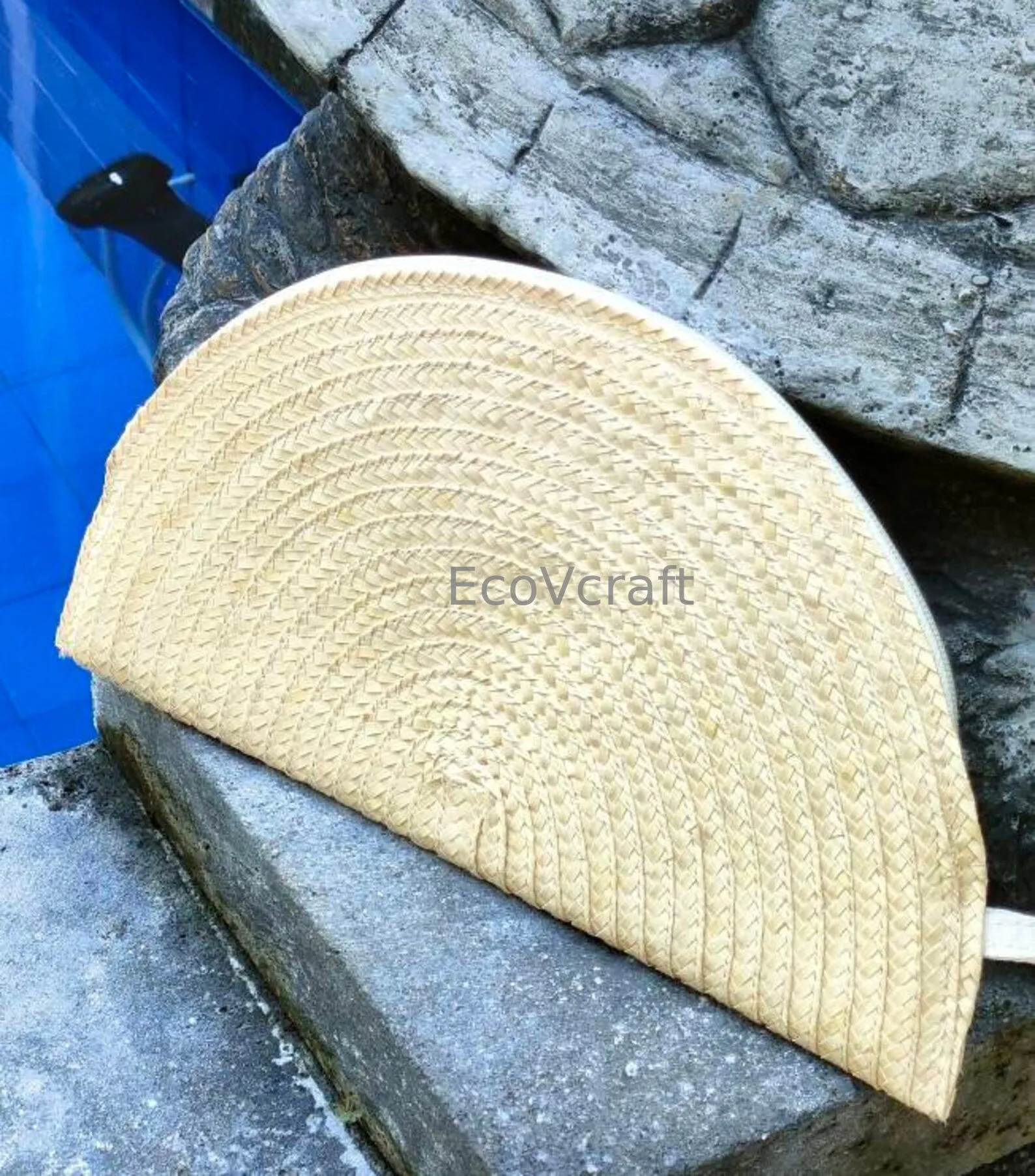 Half Moon Natural White Clutch Bag