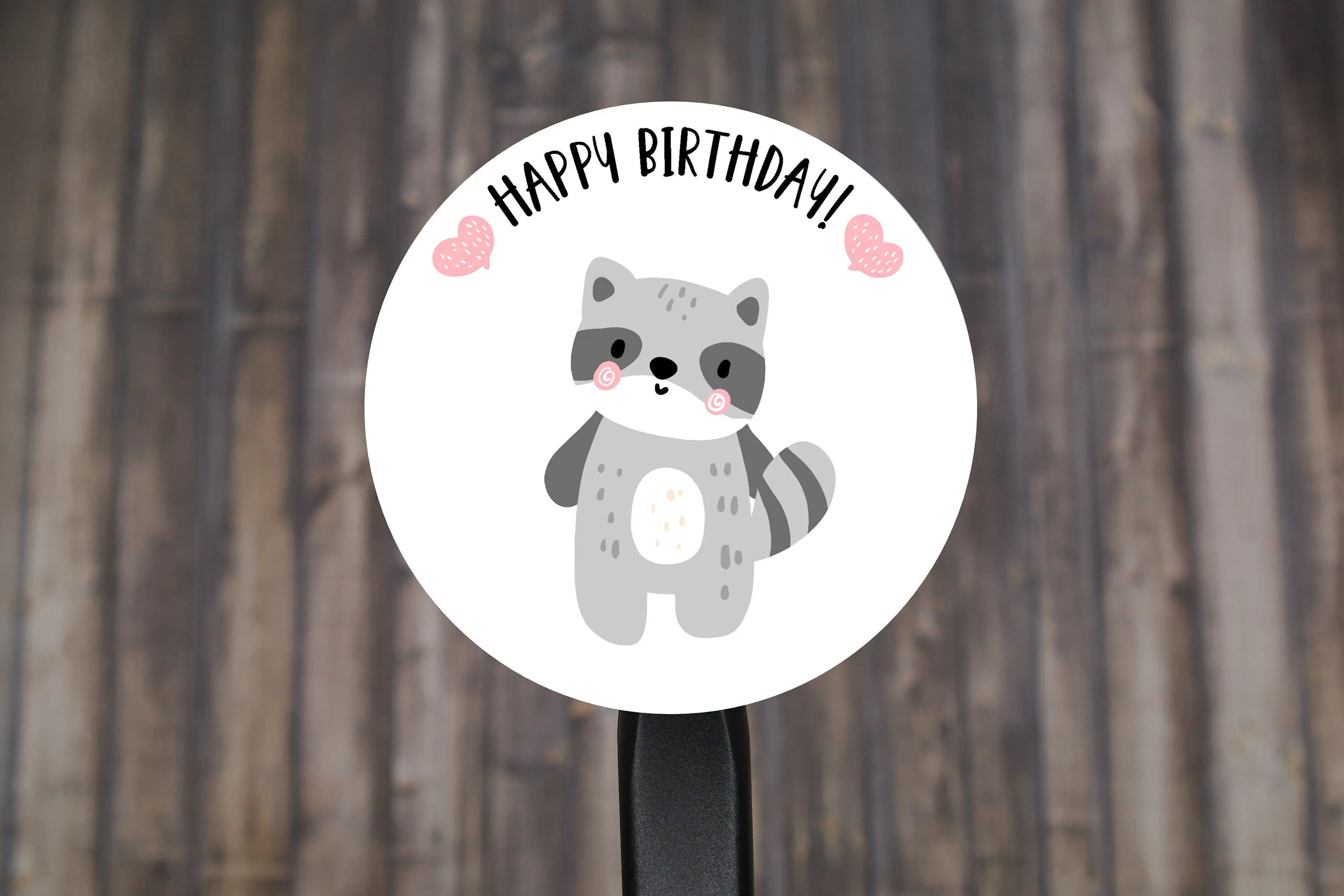 Happy Birthday Animal Round Stickers, Gift Card Envelope Seals, Gift Wrap Stickers,  2" Circle Stickers | Set of 12