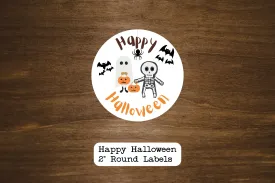 Happy Halloween Round Stickers