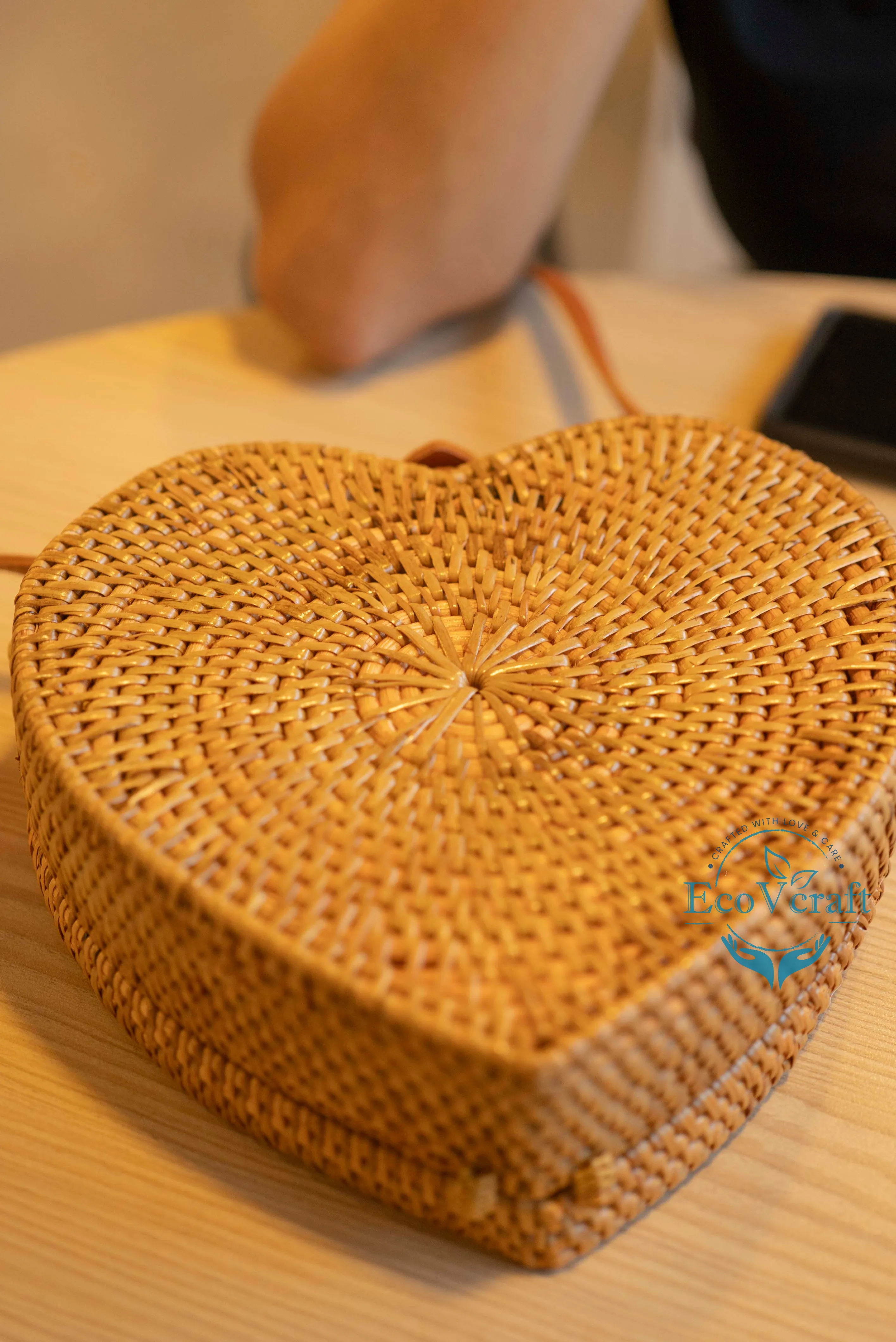 Heart Shape Brown Sling Bag
