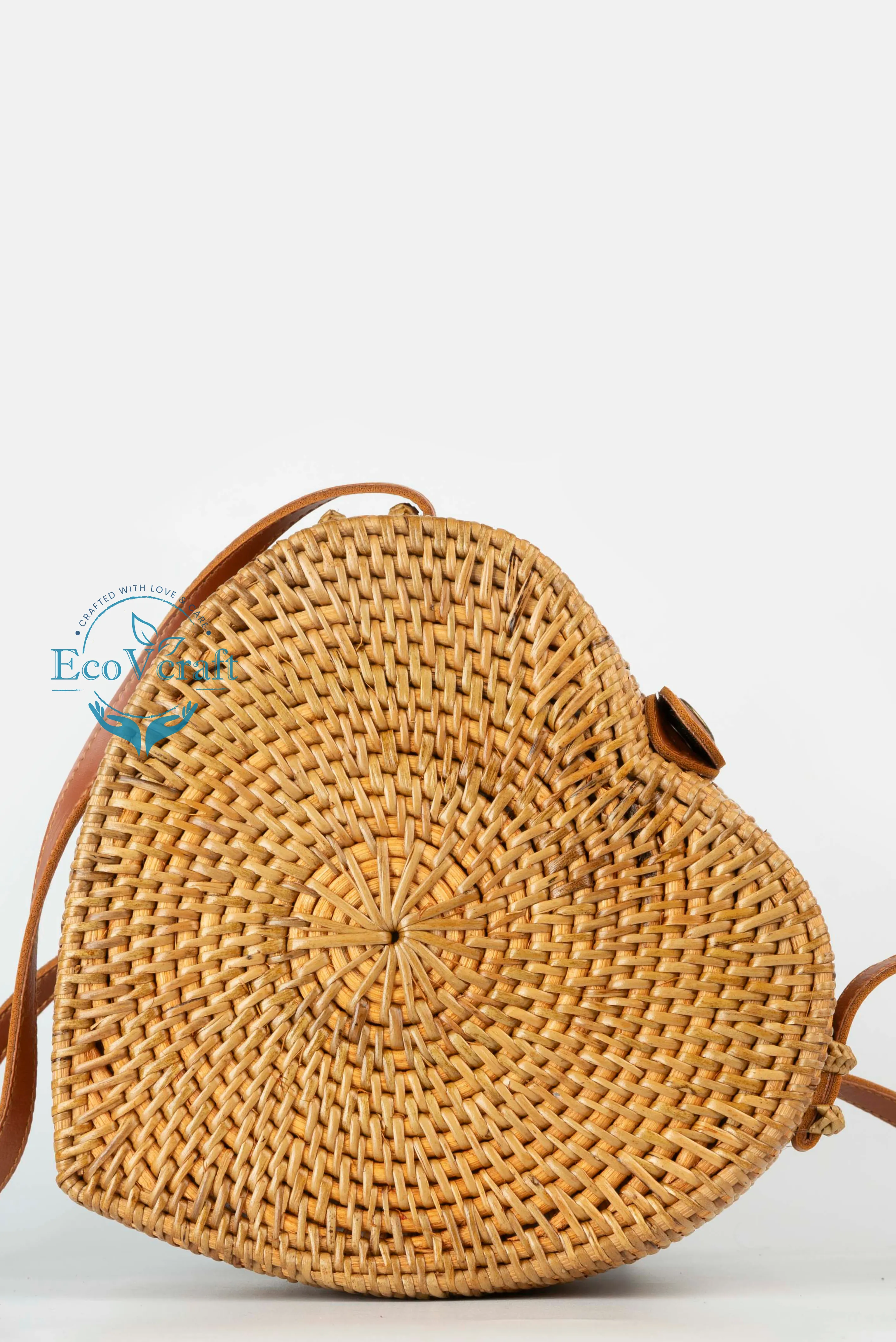 Heart Shape Brown Sling Bag