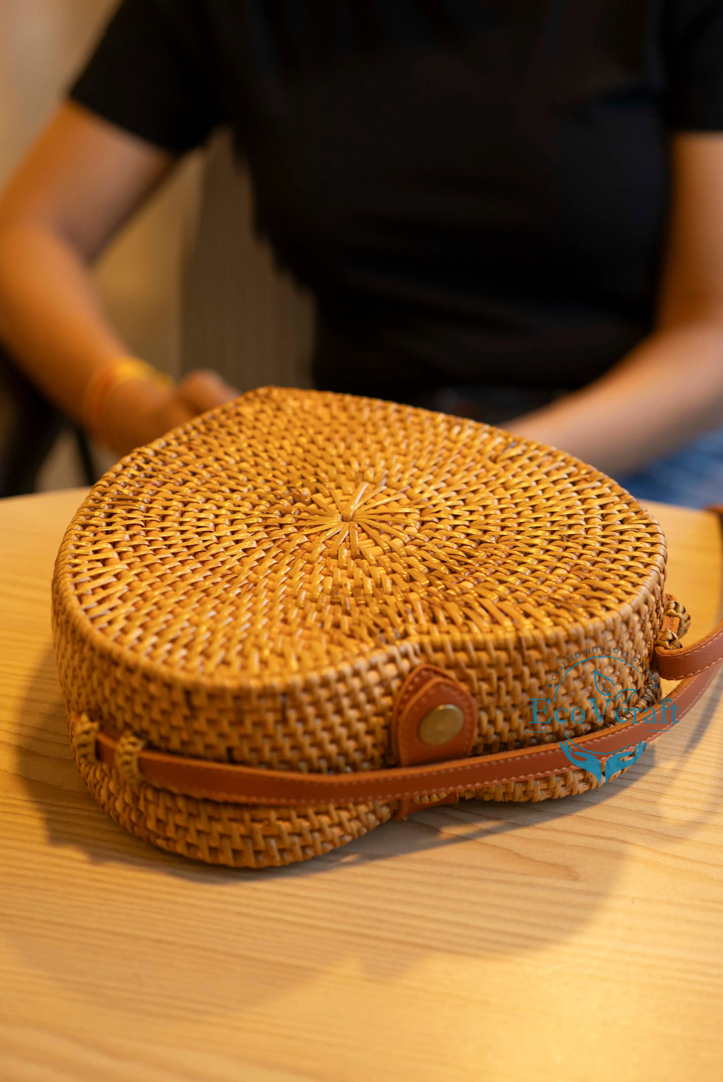 Heart Shape Brown Sling Bag