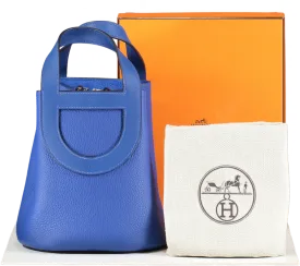 Hermès In The Loop 18 Taurillon Clemence Leather Bleu Royale Bag with palladium hardware BOX FRESH