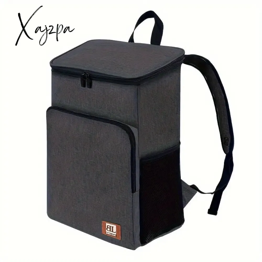 Insulated Backpack Cooler Bag - Leakproof, Soft-Sided, Waterproof, with Bottle Opener - Perfect for Travel, Camping, Work, Picnic, and Beach Trips