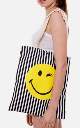 JBG037 Smile Emoji Print Tote Canvas Bag