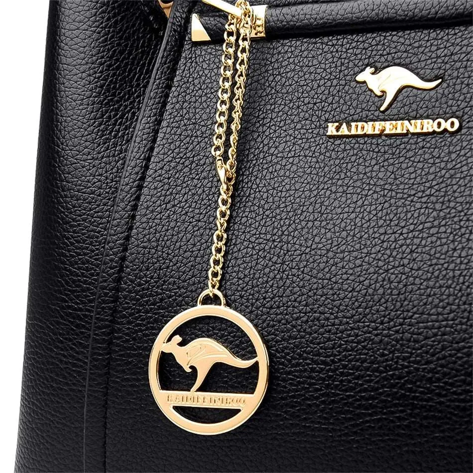 KAIDIFEINIROO-Luxury Soft Leather Large Handbag