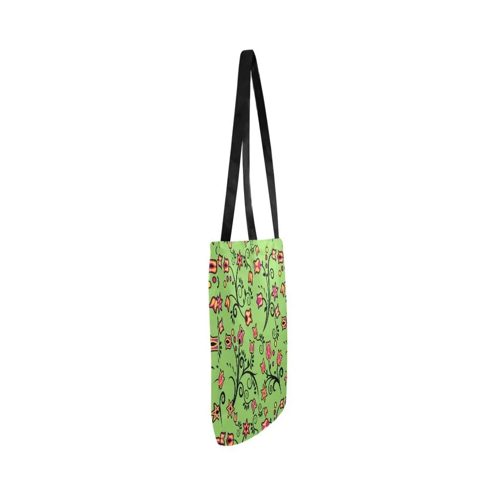 LightGreen Yellow Star Reusable Shopping Bag (Two sides)