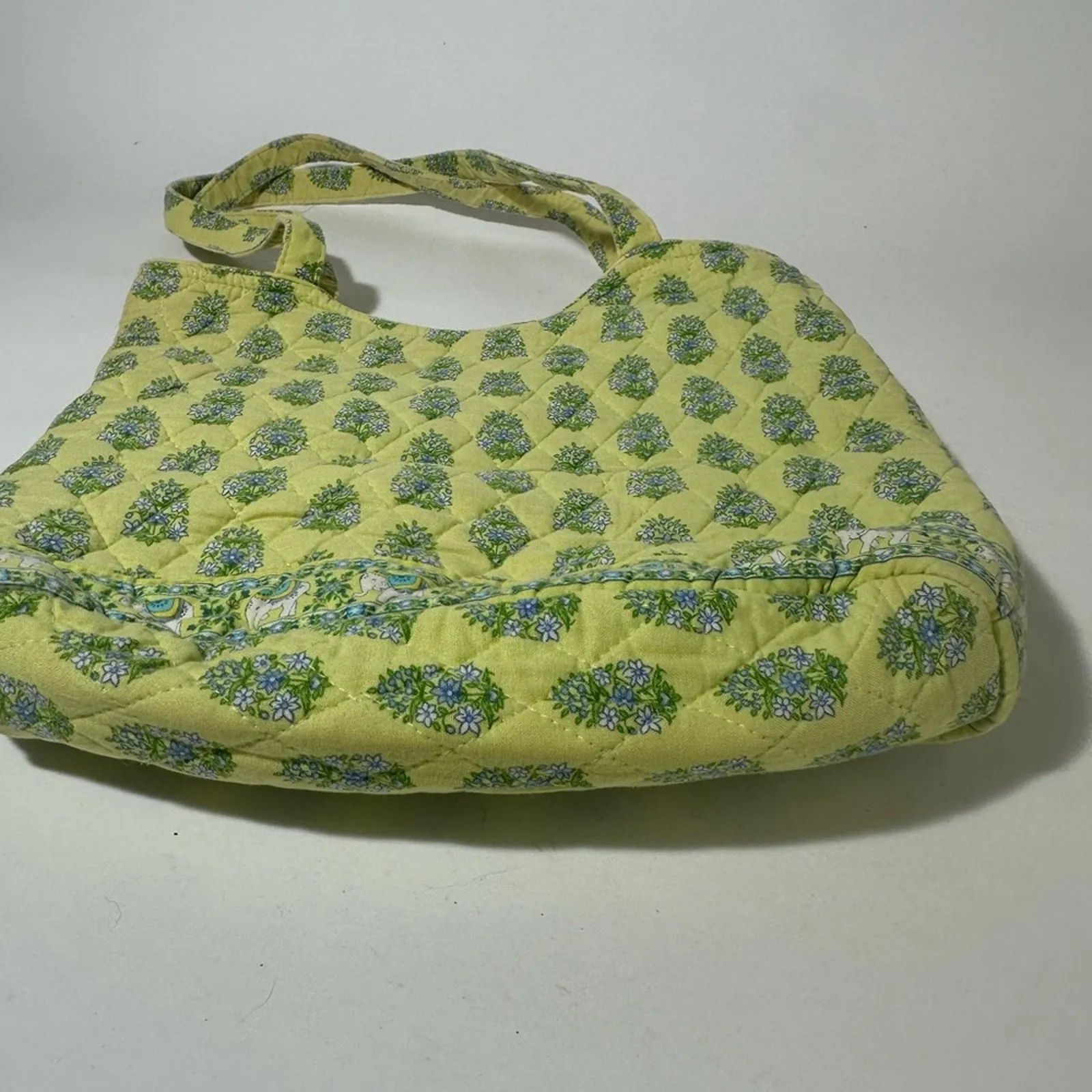 Lime Green Pineapple Patterned Tote Bag with Shoulder Straps