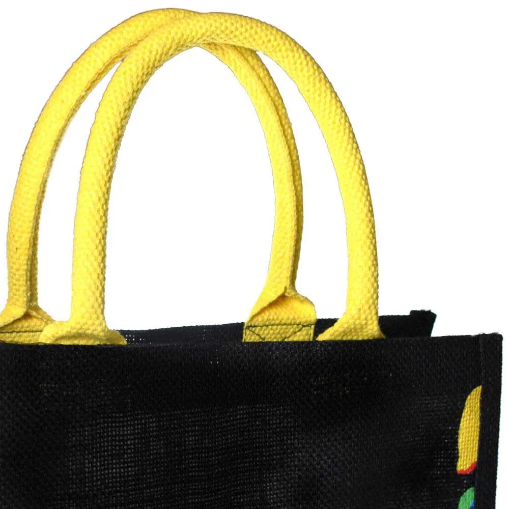 Medium Jute Shopping Bag by Shared Earth - Mushrooms