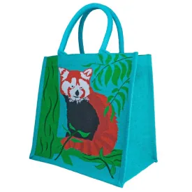 Medium Jute Shopping Bag by Shared Earth - Red Panda
